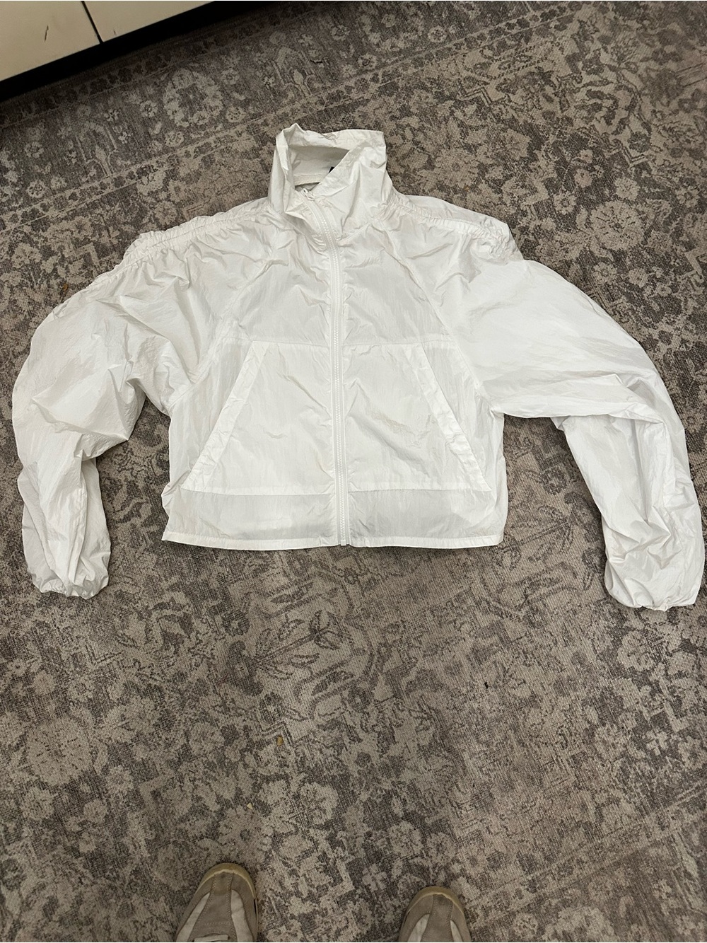 Womens White Lightweight Windbreaker Jacket